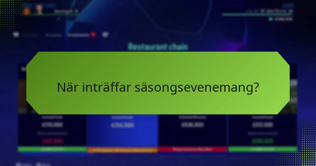 När inträffar säsongsevenemang?