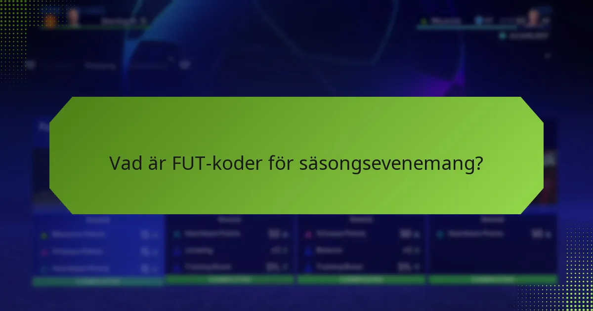 Hur löser man in FUT-koder för säsongsevenemang?